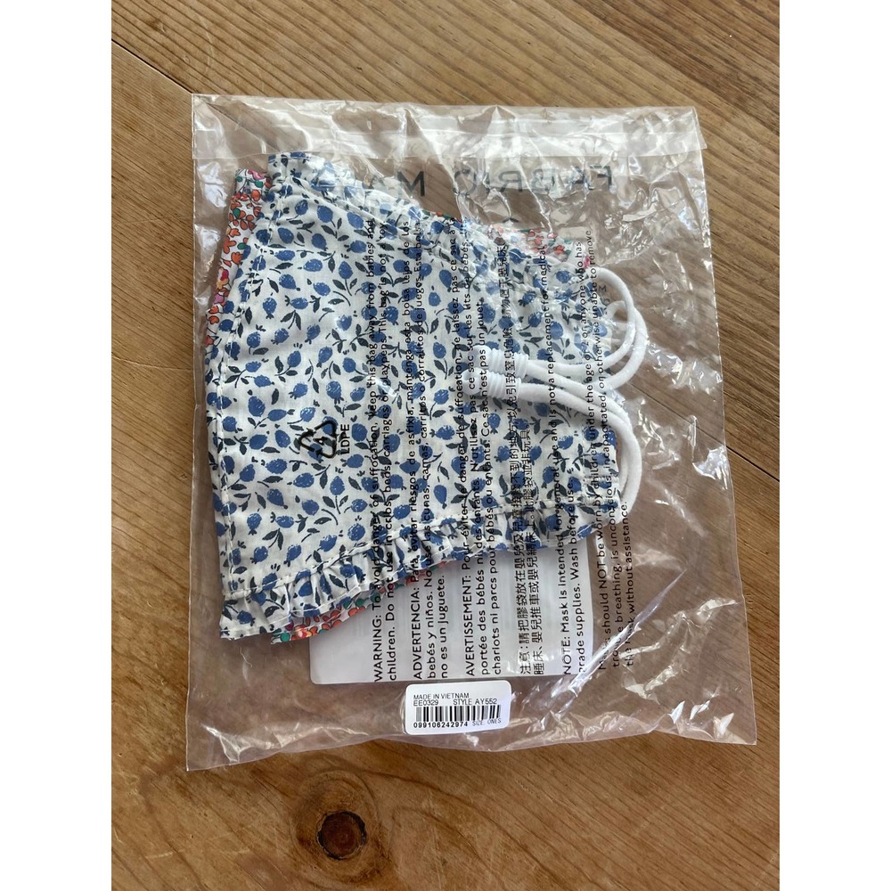 NWT J. Crew 2 Pack Liberty of London Non Medical Ruffled Floral Face Mas…